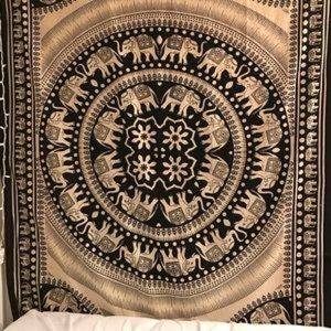 Elephant Tapestry Black & Tan